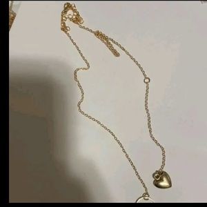 💜 Lovely Metallic Heart Lariat Necklace 💜 Heart Charm Y Lariat Necklace